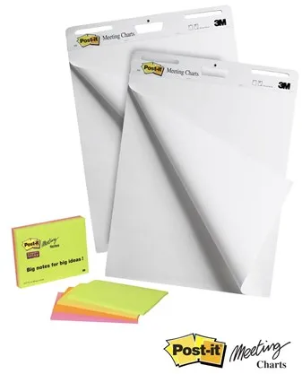 3M Post-it Super Sticky - Flipchart - 635 x 762 mm - 30 Blatt (Packung mit 2)